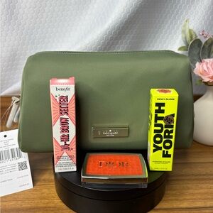 Kate Spade Nylon Carter Cosmetic Bag and Makeup Trio Bundle NWT